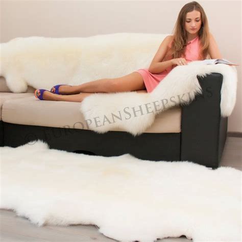 For a room decorated in contemporary style, this faux sheepskin rug adds the touch of element with its fluffy surface and curvy design. ON SALE NOW -- Natural European Sheepskin Rug / Throw, Eco ...