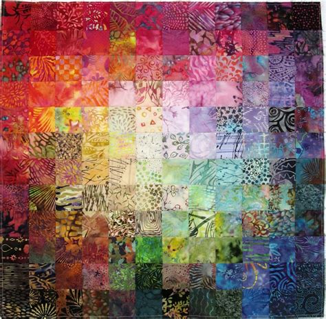 All batik rectanges 2.5 x 4.5. Exuberant Color : Mowing and sewing.......