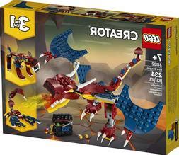 Fill the chest, tuck it under the dragons wings, let out a roar to scare off treasure seekers, then fly around and gather more shiny objects. LEGO® Creator Fire Dragon Building Play Set 31102