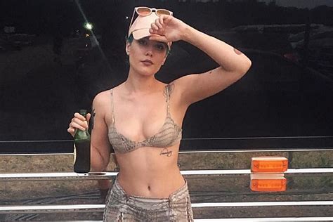 On wednesday, the singer shared a set of photos of herself on instagram in a rainbow crochet bra with her torso bared, writing. Halsey Reveals She Suffered Shocking Miscarriage