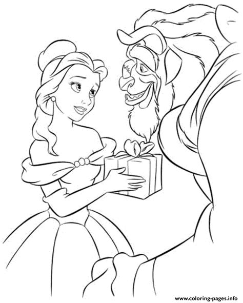 Coloring pages beauty and the beast. Beast Got Present From Belle Disney Princess 5f5a Coloring ...