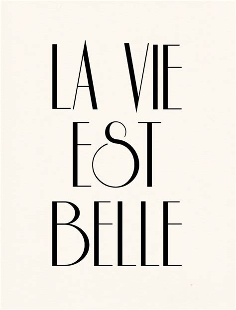 La vie est belle (english translation). La Vie Est Belle French Poster Print, Life is Beautiful, printable art, printable wall art ...