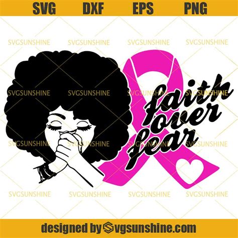 Free svg image & icon. Breast Cancer SVG, Faith Over Fear SVG, Black Woman ...