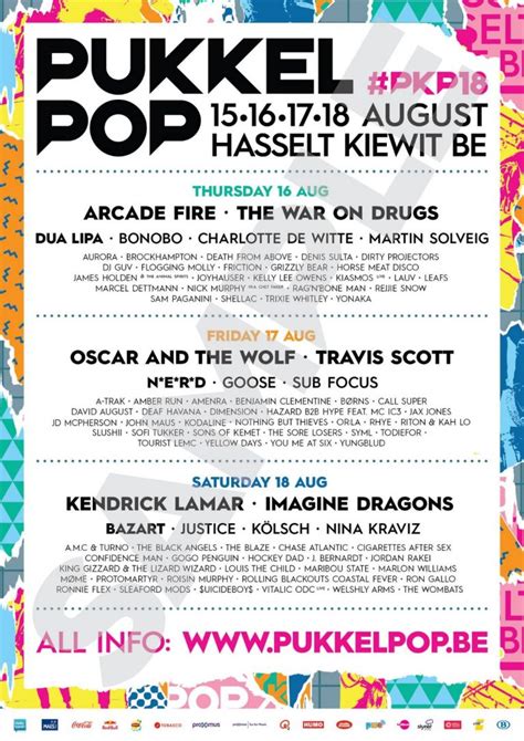 It is the second largest music festival in belgium after rock werchter, with an attendance of 180,000 over the. Pukkelpop Festival 2018 - 15/08/2018 (4 jours) - Hasselt ...