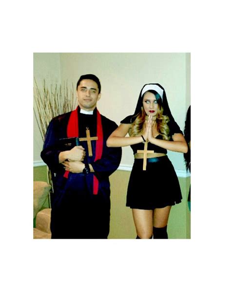 Dress up as your favorite pop culture character with our collection of women's halloween costumes. Priest & possessed nun | Cute halloween costumes, Holloween costume, Couple halloween costumes
