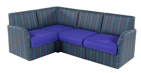 Each set is made of sculpted foam covered in your choice of scotchguard resistant fabrics or vinyls. Modular Reception Seating (Striped fabric) - Furniture For Schools