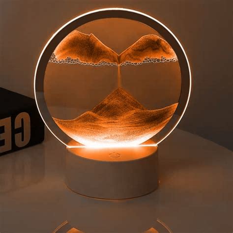 Песочные часы 3D с LED-подсветкой Bambi настольная лампа, Золотой песок ...