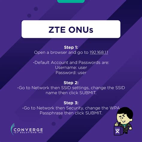 You will need to know then when you get a new router, or when you reset your router. Zte Converge Default Password : Qrcode Converge Ict ...