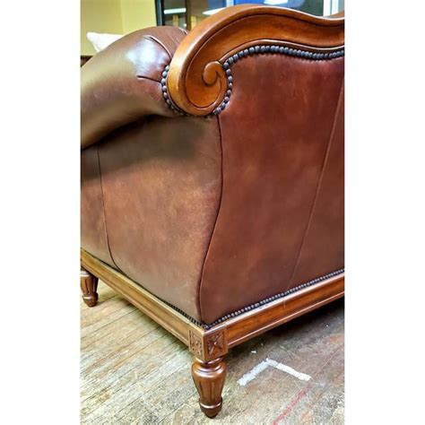 Set of six vintage thomasville dining chairs feature cane backs and faux bamboo detailing. Thomasville Furniture Ernest Hemingway Leather and Fabric ...