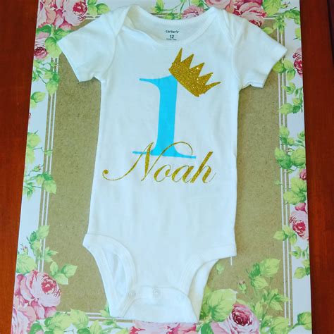 Shop for boy first birthday outfit online at target. Boys Custom First Birthday Diaper Shirt - aqua and Gold ...