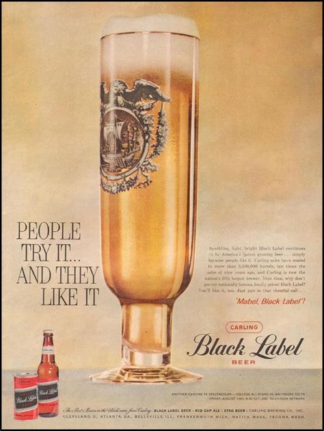 Maybe you would like to learn more about one of these? CARLING BLACK LABEL BEER LIFE 08/10/1958 | Beer, Carling ...