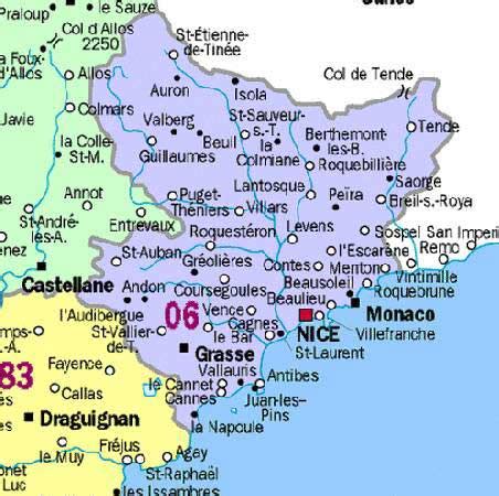 Au coeur de la côte d'azur, ce département a vraiment tous les atouts pour séduire. Alpes-Maritimes - Département 06 - Voyages - Cartes