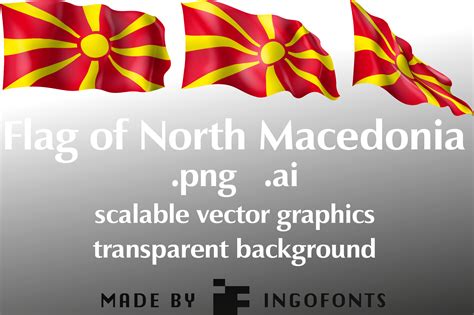 Halloween tree cat airship smoke fire explosion. Flag of North Macedonia (Graphic) by ingoFonts