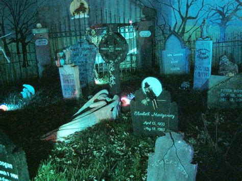 You can decorate your outdoor space with ghosts, zombies, scarecrows, bats, black crows, skeletons, witches, lanterns, wreath, spiders and more. Graveyard | Halloween outside, Fun halloween decor ...