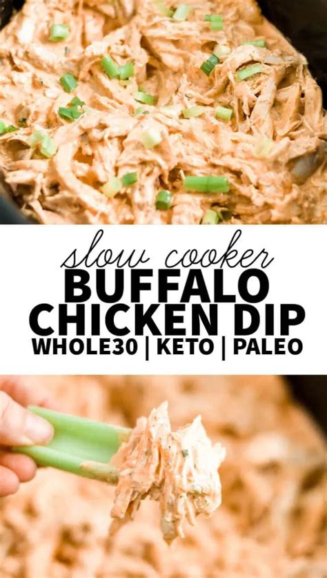 Buffalo chicken dip with bacon deep south dish. Crock Pot Healthy Buffalo Chicken Dip [Paleo | Whole30 ...