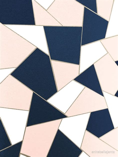 Tips for installing your wallpaper. Navy Blue Blush White Gold Geometric Glam #1 #geo #decor # ...