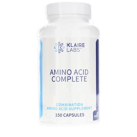 Amino acids are distinguished by their structure, their specific function in metabolic processes, and by the human body's ability to produce them. Amino Acid Complete, Klaire Labs