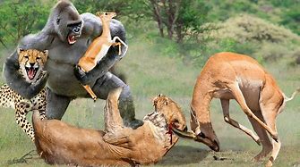 Gazelle VS everyone!, see how this mother Gazelle beat those animals to save her cub