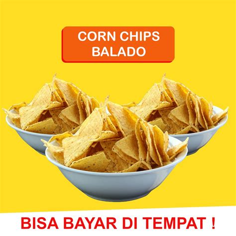 Tambahkan air secukupnya, lalu masukan. KERIPIK JAGUNG CORN CHIPS BALADO 250gr - Cemilan Faedah Snack | Shopee Indonesia