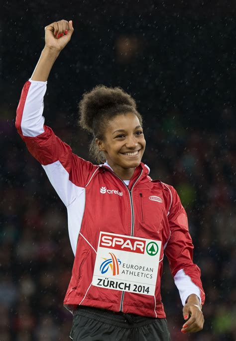 Nafissatou thiam of belgium celebrates wining gold medal in women's penthatlon at european athletics indoor championships, belgrade, serbia, 3.3. Nafi Thiam claims European bronze | Nafi Thiam