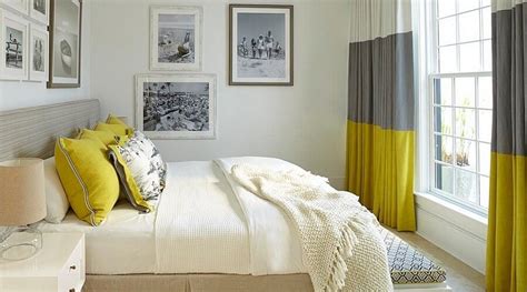 A few pops of orange and blue wake up the room. Best 12 Grey and Yellow Bedroom Design Ideas For Cozy and ...