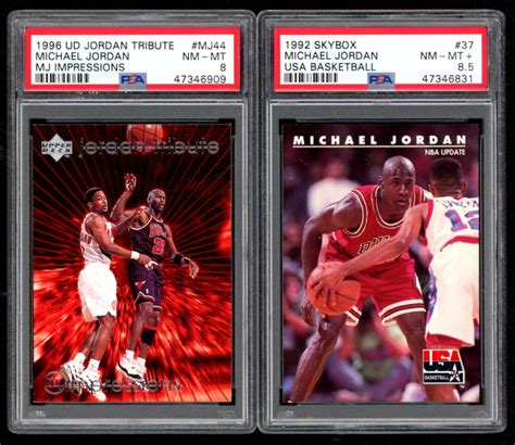 Buy from many sellers and get your cards all in one shipment! Lot of (2) PSA Graded Michael Jordan Basketball Cards with 1992 SkyBox USA #37 (PSA 8.5) & 1997 ...