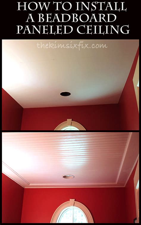 Master makeover beadboard ceiling lights speakers. How to Install a Beadboard Paneled Ceiling | How to ...