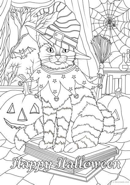 Halloween scary cat coloring pages. Holiday Freebie -Halloween Cat | Free halloween coloring ...