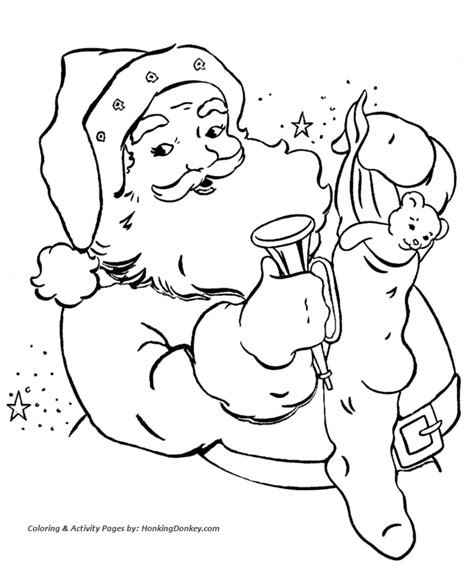 Lego santa claus coloring pages. Santa Claus Coloring Page - Santa Claus and his bag of ...