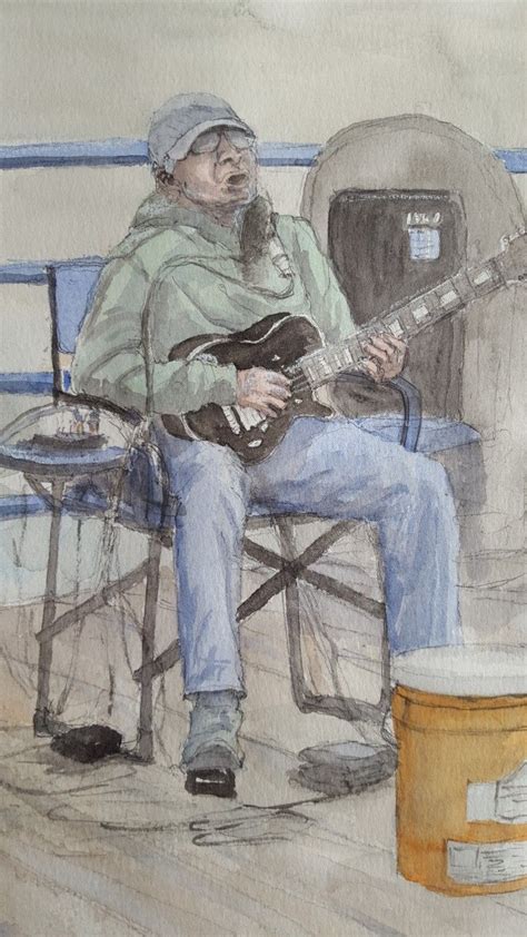 We have reviews of the best places to see in thousand oaks. Santa Monica Pier Busker 2018 Watercolor | Santa monica ...