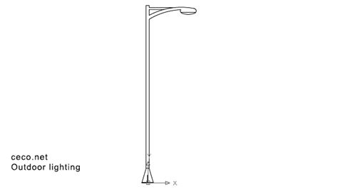 Autocad drawing Lamppost, streetlight dwg