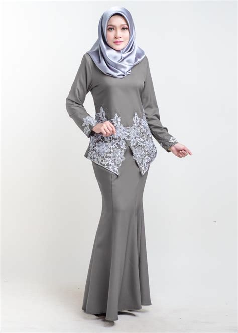 Material ni sesuai dengan cuaca dekat malaysia. Baju Kurung Moden Sereni Grey - LovelySuri.com