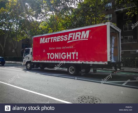 We carry all the common semi truck sleeper sizes: A Mattress Firm turck making deliveries in the Chelsea ...