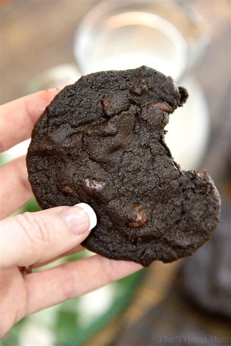 These double chocolate chip cookies are made with melted chocolate which makes them ridiculously fudgy! Chewy Double Chocolate Chip Cookies · The Typical Mom