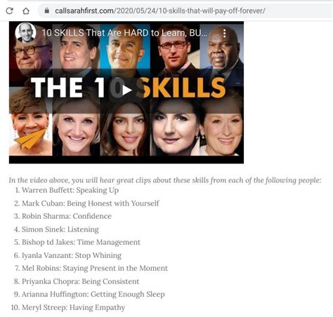 We've grouped your attraction, activity, entertainment and recreational options into categories to help you start narrowing the choices. 10 skills that are hard to learn, but will pay off forever! https://www.callsarahfirst.com/2020 ...