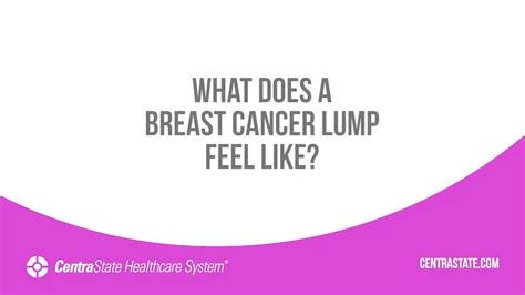 Any lump or thickened area in or near the breast or underarm(armpit) that feels different than surrounding tissue and has developed recently. What Does A Breast Cancer Lump Feel Like? - YouTube