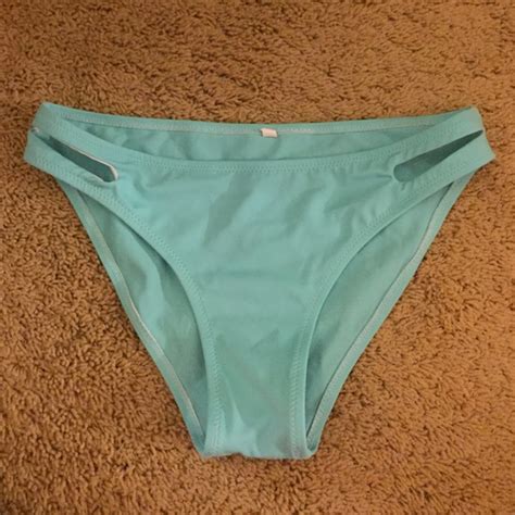 High cut bathing suit in baby blue with tan. Swim | Light Blue Bathing Suit Bottoms | Poshmark