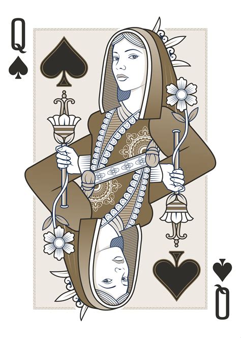 Retro art poster wall art, canvas prints, framed prints, wall peels Queen of Spades - Origins Playing Cards