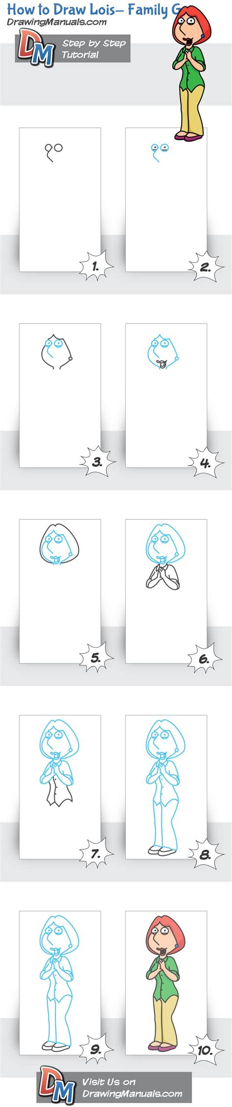 Learn how to draw purple simply by following the steps outlined in our video lessons. How to Draw Lois- Family Guy | Easy disney drawings ...