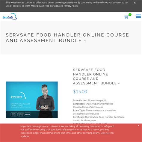 Servsafe certification test online original servsafe. Free: ServSafe Food Handler Online Course @ Servsafe ...