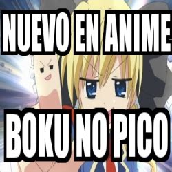 They are defined as any situation described in text followed by an image(s) showing that situation or the direct results of that situation. Meme Personalizado - nuevo en anime boku no pico - 4117525