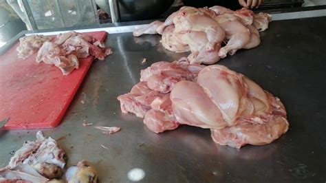 Again, find the joint and use your knife to cut through the area where the two pieces meet. how to cut whole chicken into pieces indian style ...