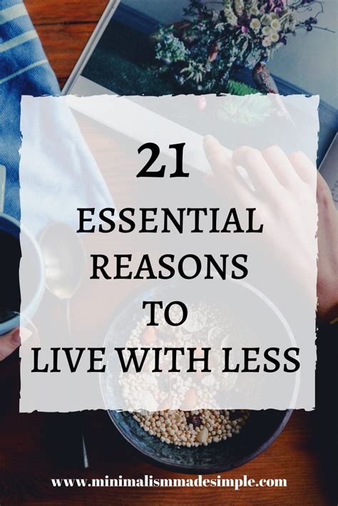Essential Reasons to Live With Less | Simple living ...