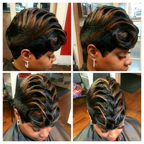 Simple bob with varying blonde streaks. Pin on hair styles