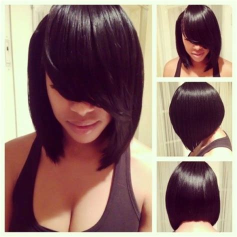 Hubby gives his wife a present. 50 Sew-In Hairstyles for Black Women | herinterest.com