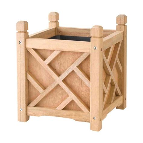 If you like wood railing, you might love these ideas. DMC Chippendale 14 in. Square Natural Wood Planter-70201 ...