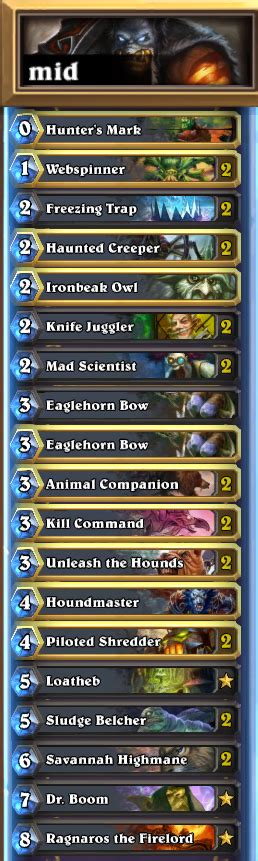 One thing i forgot to add: Legend NA Midrange Hunter List/Guide : CompetitiveHS