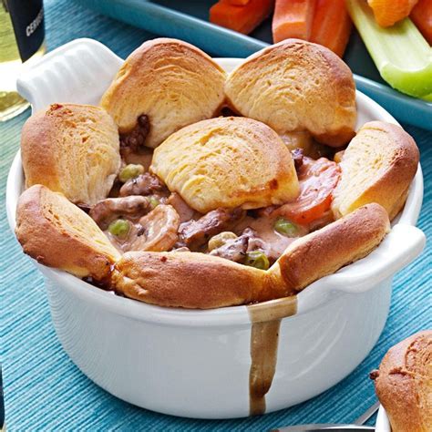 Cut the kidney into halves so that you can remove the membrane and the hardcore inside before you cut it into cubes as well. Beef and Mushroom Potpies Recipe: How to Make It | Taste ...