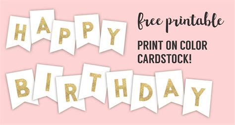This month's focus is happiness. Happy Birthday Banner Printable Template - Paper Trail Design