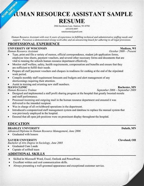 Hr assistants work intimately with the hr, finance, and other departments of the. Human Resource assistant Resume Inspirational Human ...